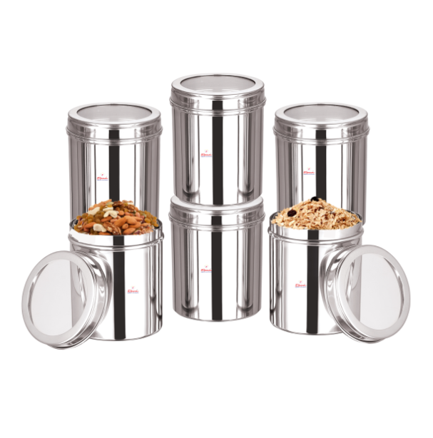 Ebun Stainless Steel Top See Through Containers Combo Set of 750 Gms