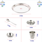 Ebun Stainless Steel Hand Hammered Baby Dinner Set - 5 Pieces (Pack of 1)