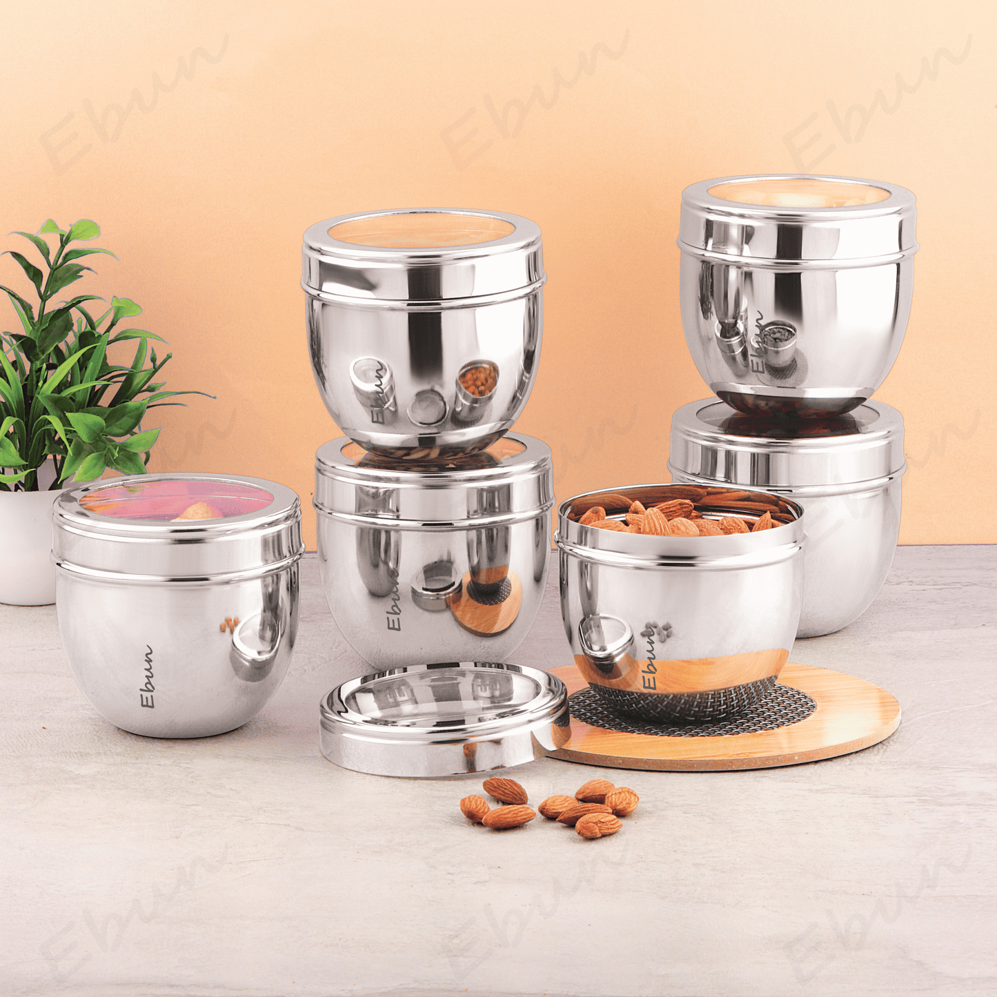 Ebun Stainless Steel Top See Though Containers
