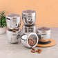 Ebun Stainless Steel Top See Through Containers 200 Ml, 300 Ml and 450 Ml Capacity - 18 Pcs Combo Set