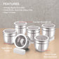 Ebun Stainless Steel Top See Through Containers 200 Ml, 300 Ml and 450 Ml Capacity - 18 Pcs Combo Set