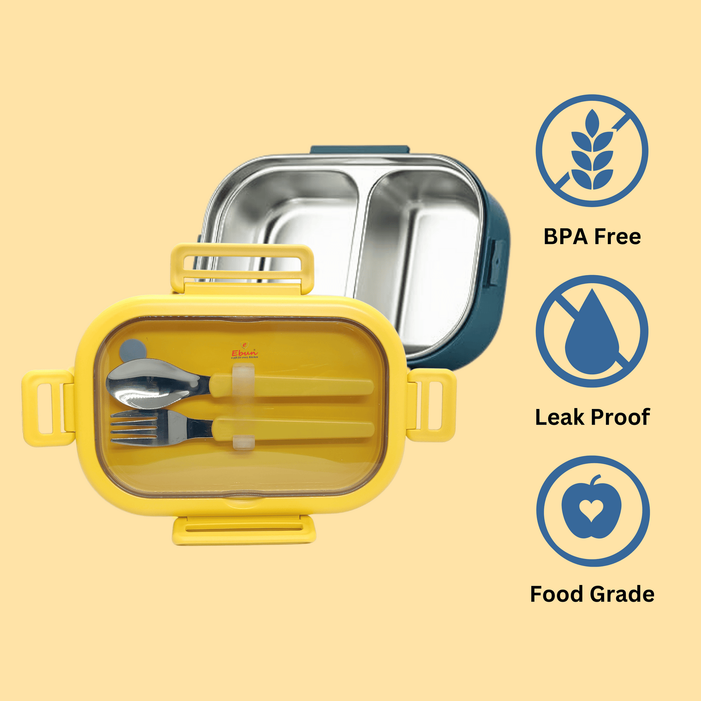 Stainless Steel Lunch Box for Kids for School - 850 Ml