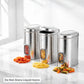 Ebun Stainless Steel Capsule Shape Hand Hammered See Through Containers - 2 Kgs