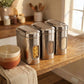 Ebun Stainless Steel Capsule Shape Hand Hammered See Through Containers - 1.5 Kgs