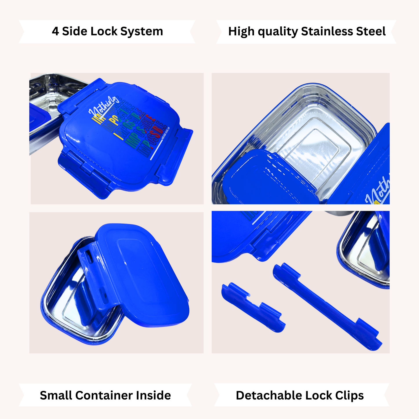 Ebun Stainless Steel Lunch Box for Kids for School - 800 Ml