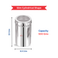 Ebun Heavy Gauge See Through Stainless Steel Containers 500 Gms - Pack of 6