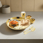 Ebun Stainless Steel 2 Side Hand Hammered & PVD Gold Plated Dinner Set - Pack of 6