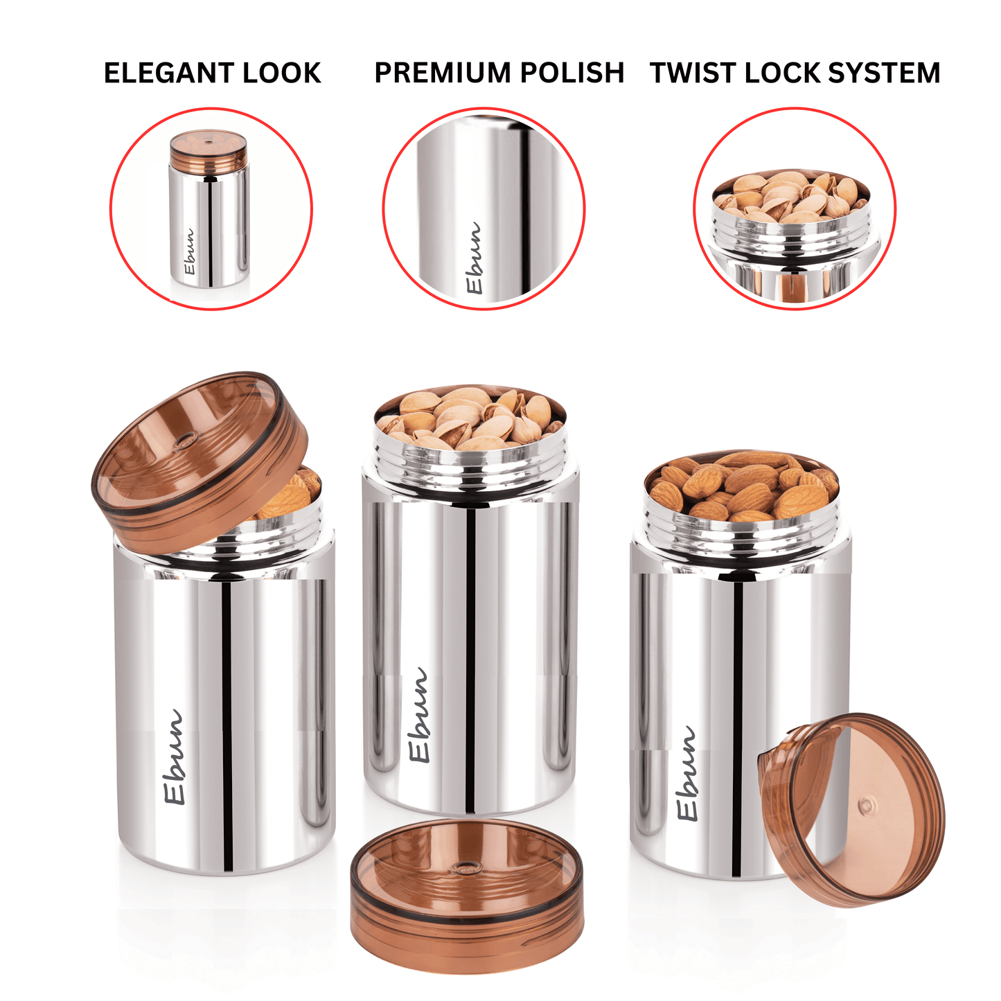 Ebun Stainless Steel Containers for Kitchen - 700 Ml Capacity