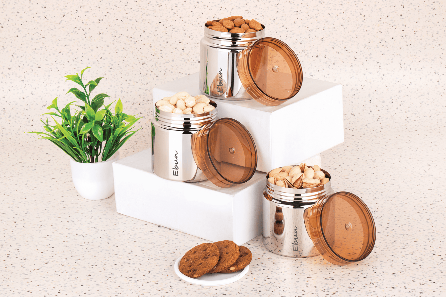 Ebun Small Stainless Steel Containers for Kitchen - 350 Ml Capacity