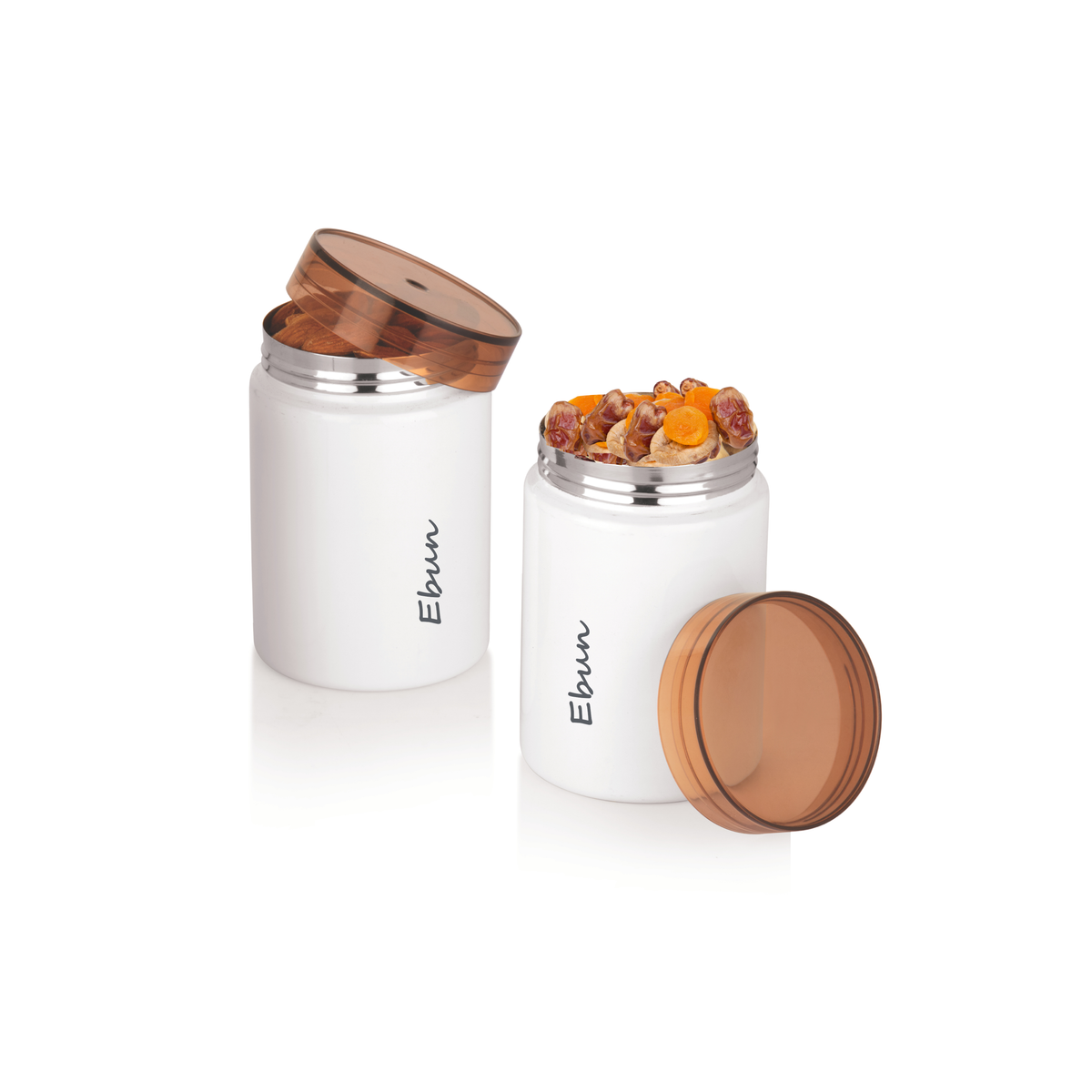 Ebun Stainless Steel Containers for Kitchen - 500 Ml Capacity (White)