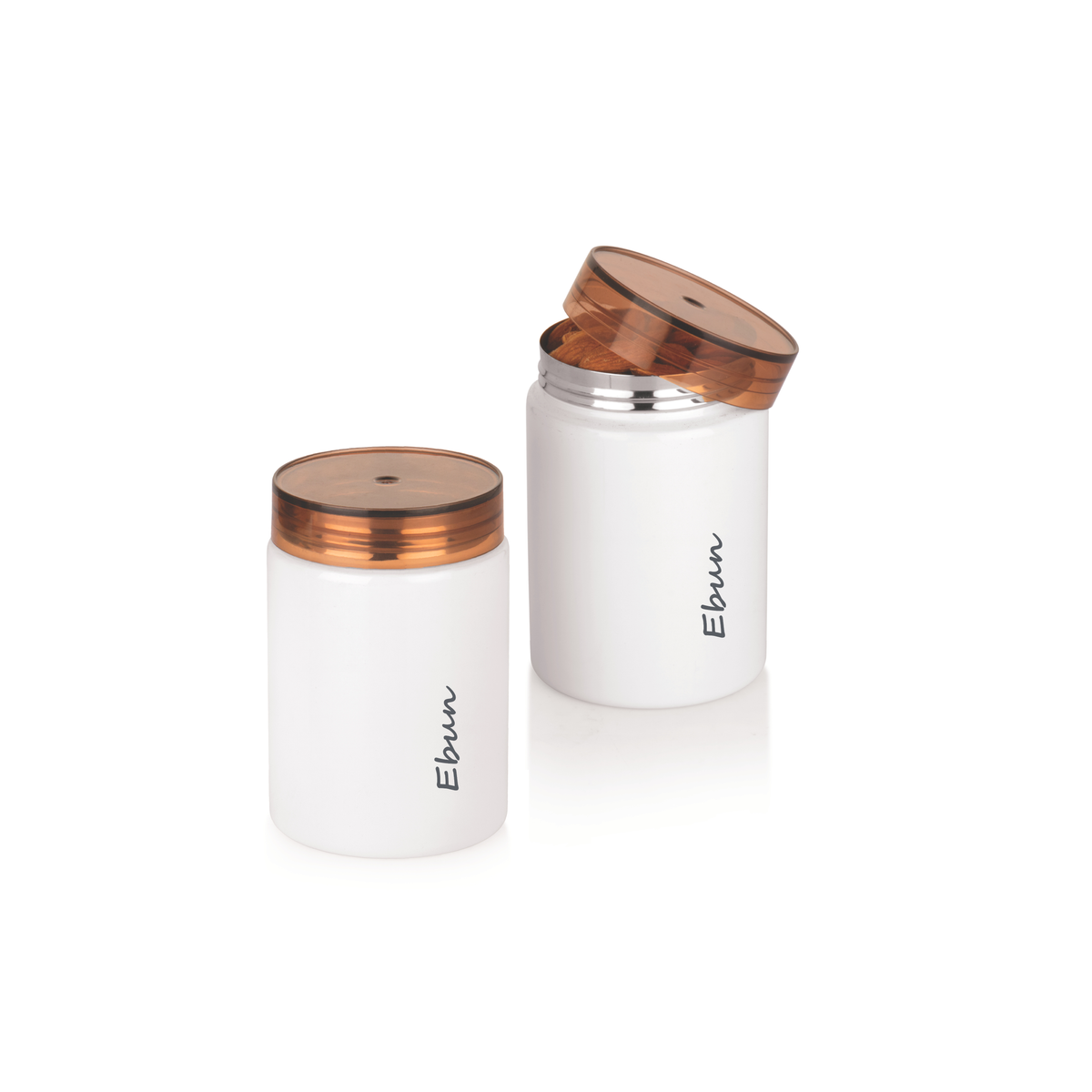 Ebun Stainless Steel Containers for Kitchen - 500 Ml Capacity (White)