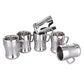 Ebun Stainless Steel Small Double Wall Tea Cups Set of 6 Silver 80 Ml