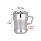 Ebun Stainless Steel Small Double Wall Tea Cups Set of 6 Silver 80 Ml