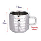 Ebun Stainless Steel Double Wall Hammered Small Size Tea Coffee Cups Set of 6 Small Size 60 Ml