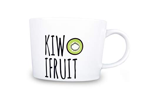 Ebun 'Kiwi Fruit' Printed Ceramic Coffee Mug Gift for Kids, Gift for Girlfriend, Wife 1 Piece, White, 250 ml