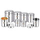 EBun Stainless Steel Mirror Polished Containers Set (Pack of 9)