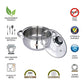 Ebun Stainless Steel Encapsulated Induction Base Belly Shape Medium Size Cooking Pot with Glass Lid 2000Ml 1 Piece