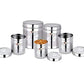 EBun Stainless Steel Laser Finish Floral Containers Set (Pack of 5)