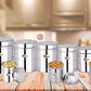 EBun Stainless Steel Silver Touch Containers Set (Pack of 8)