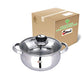 Ebun Stainless Steel Encapsulated Induction Base Belly Shape Medium Size Cooking Pot with Glass Lid 2000Ml 1 Piece