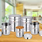 EBun Stainless Steel Laser Finish Floral Containers Set (Pack of 5)