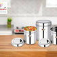 EBun Stainless Steel Mirror Polished Containers Set (Pack of 3)