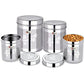 EBun Stainless Steel Laser Finish Floral Containers Set (Pack of 4)