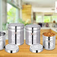 EBun Stainless Steel Laser Finish Floral Containers Set (Pack of 4)