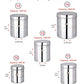EBun Stainless Steel Silver Touch Containers Set (Pack of 8)