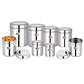 EBun Stainless Steel Mirror Polished Containers Set (Pack of 9)