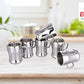 Ebun Stainless Steel Small Double Wall Tea Cups Set of 6 Silver 80 Ml