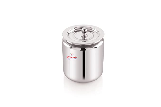 Ebun Stainless Steel Mirror Polished Plain Ghee Pot 1000 Ml