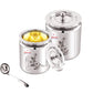 Ebun Stainless Steel Silver Laser Finish Pot 250 Ml (Pack of 2)