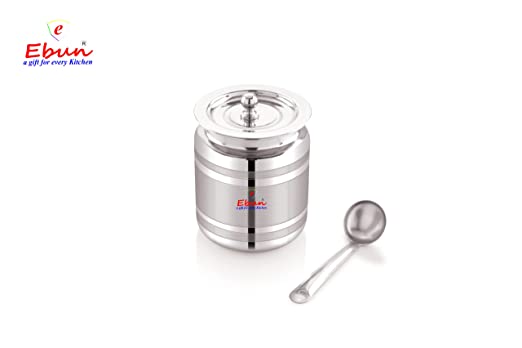Ebun Stainless Steel Silver Touch Ghee Pot 500 Ml