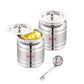 Ebun Stainless Steel Silver Touch Ghee Pot 250 Ml (Pack of 2)