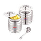 Ebun Stainless Steel Silver Touch Ghee Pot 250 & 500 Ml Combo (Pack of 2)