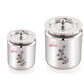 Ebun Stainless Steel Silver Laser Finish Pot 250 Ml (Pack of 2)