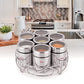 EBun Stainless Steel Mirror Polished 7 in 1 Spice Containers Set With Organiser