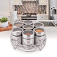 EBun Stainless Steel Mirror Polished Spice Containers Set With Organiser