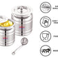 Ebun Stainless Steel Silver Touch Ghee Pot 250 & 1000 Ml Combo (Pack of 2)