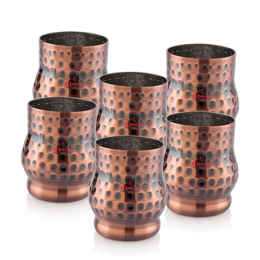 Ebun Hammered Antique Copper Plated Glass 300 ML