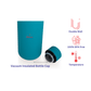 Ebun Matte Finish Double Walled Vacuum Insulated Stainless Steel Water Bottle (Set of 1) - 700 Ml