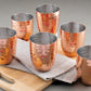 Ebun Stainless Steel Copper Plated Hand Hammered Design Drinking Glass 300 Ml