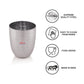 Ebun Stainless Steel Hand Hammered Design Drinking Glass 300 Ml