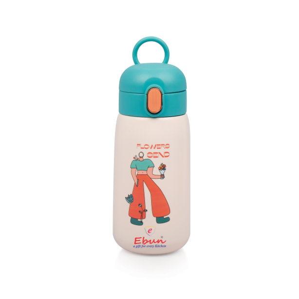 Ebun Double Walled Vacuum Insulated Stainless Steel Water Bottle for Kids (Set of 1) - 420 Ml