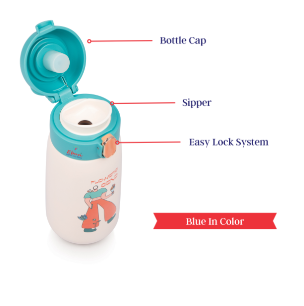 Ebun Double Walled Vacuum Insulated Stainless Steel Water Bottle for Kids (Set of 1) - 420 Ml