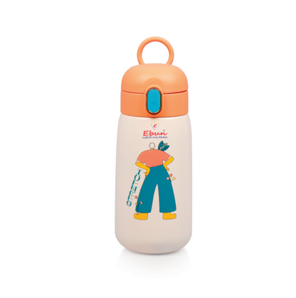 Ebun Double Walled Vacuum Insulated Stainless Steel Water Bottle for Kids (Set of 1) - 420 Ml
