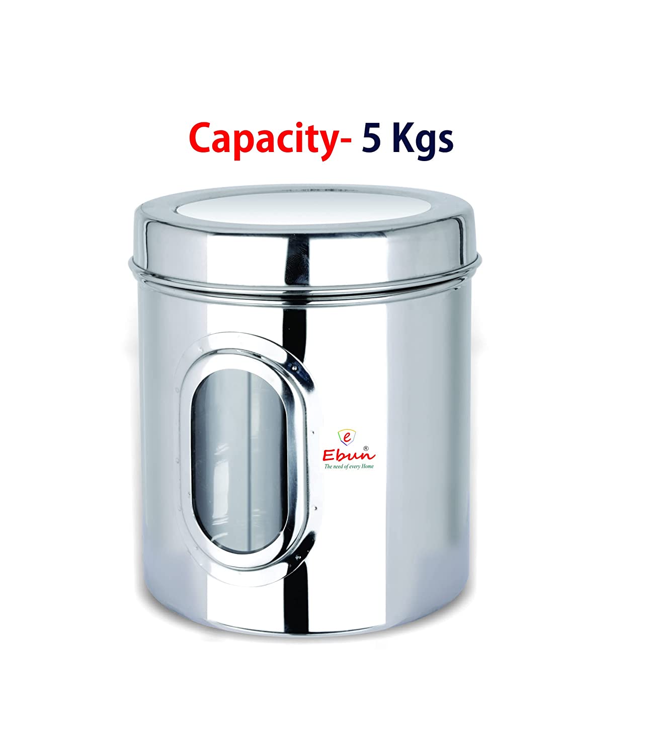 Ebun Stainless Steel See Through Containers 5 Kgs (Set of 4 Pcs Combo)