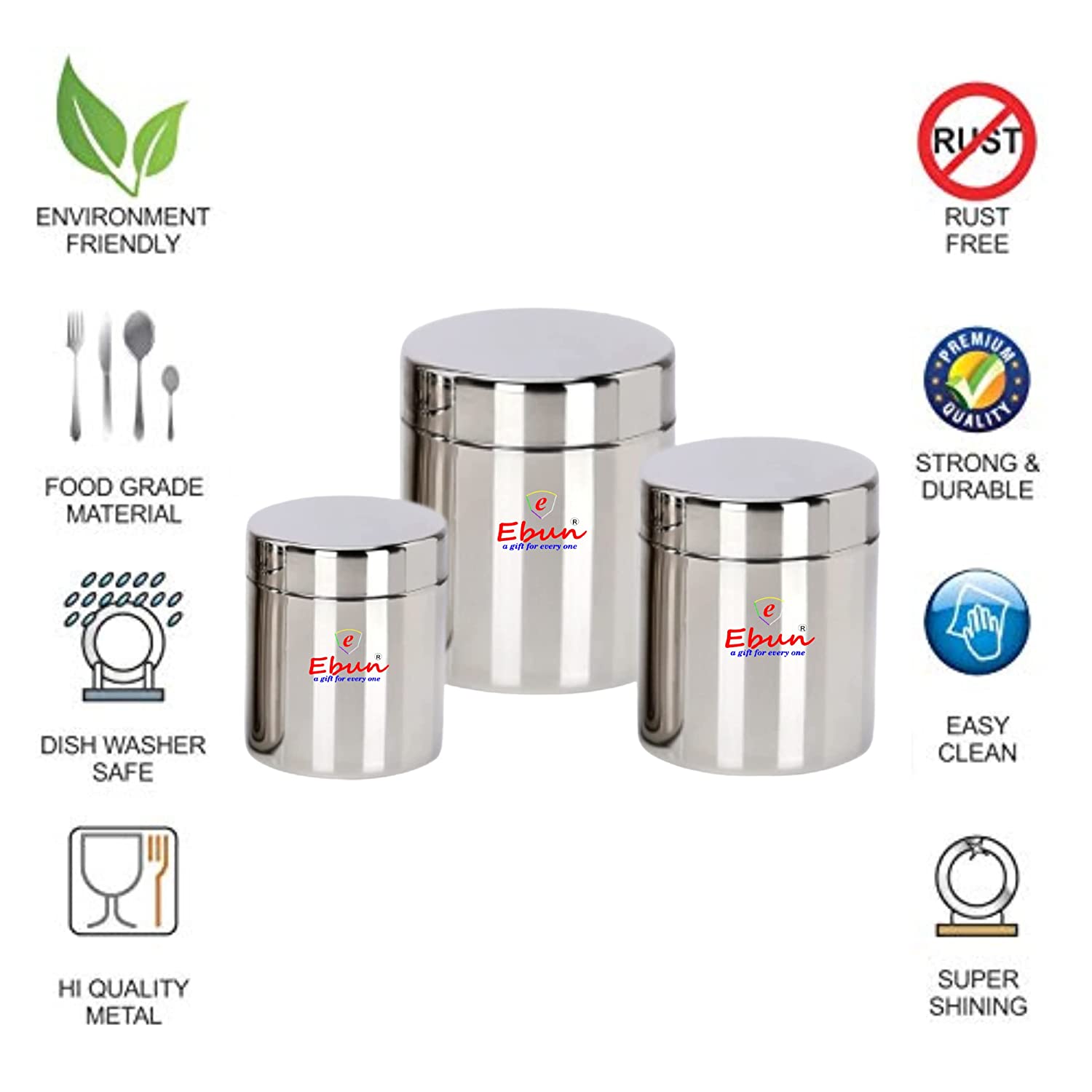 Stainless Steel Coffee Tea and Sugar Containers