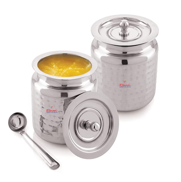 steel ghee pot with spoon | steel oil containers for kitchen | oil containers for kitchen steel | bestic kitchen oil jar steel | steel oil container | oil container steel | oil steel containers for kitchen | oil can steel | oil spoon steel | steel oil can | stainless steel oil pot | stainless steel oil container | steel jars for kitchen storage | steel container | steel container with lid | stainless steel container | container for kitchen storage set steel | container steel